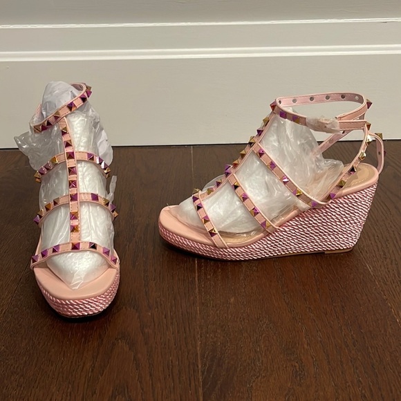Nature Breeze Women’s Pink Wedges Size 8.5 - Picture 1 of 9